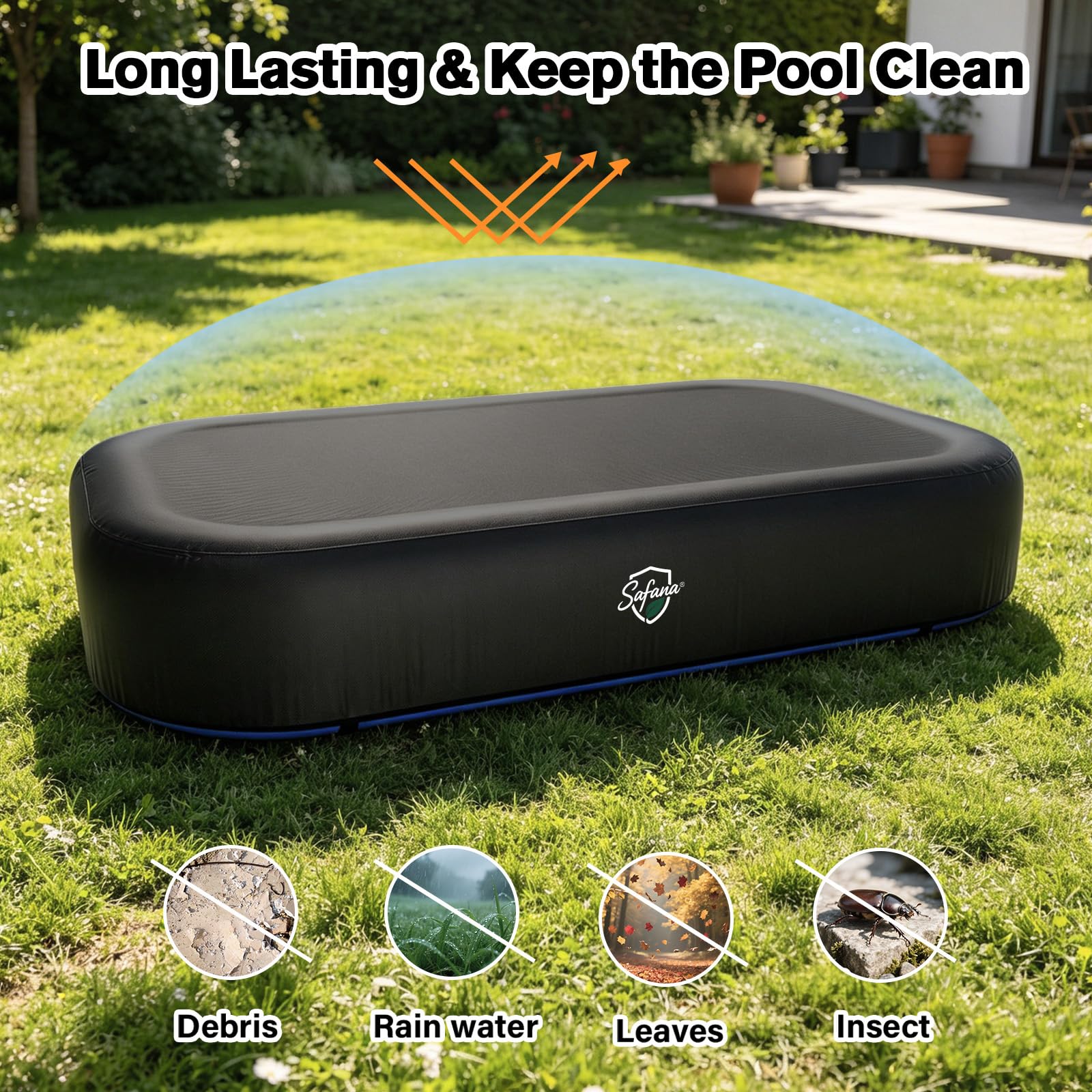 Safana inflatable pool cover packaging