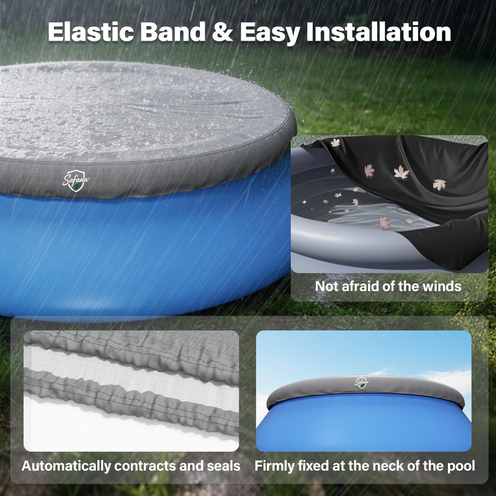 Safana pool cover rolled up for storage