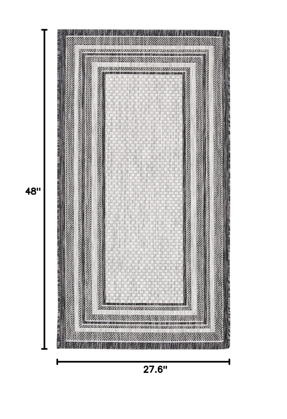 SAFAVIEH Courtyard Outdoor Accent Rug 2'3"x4' light grey black border