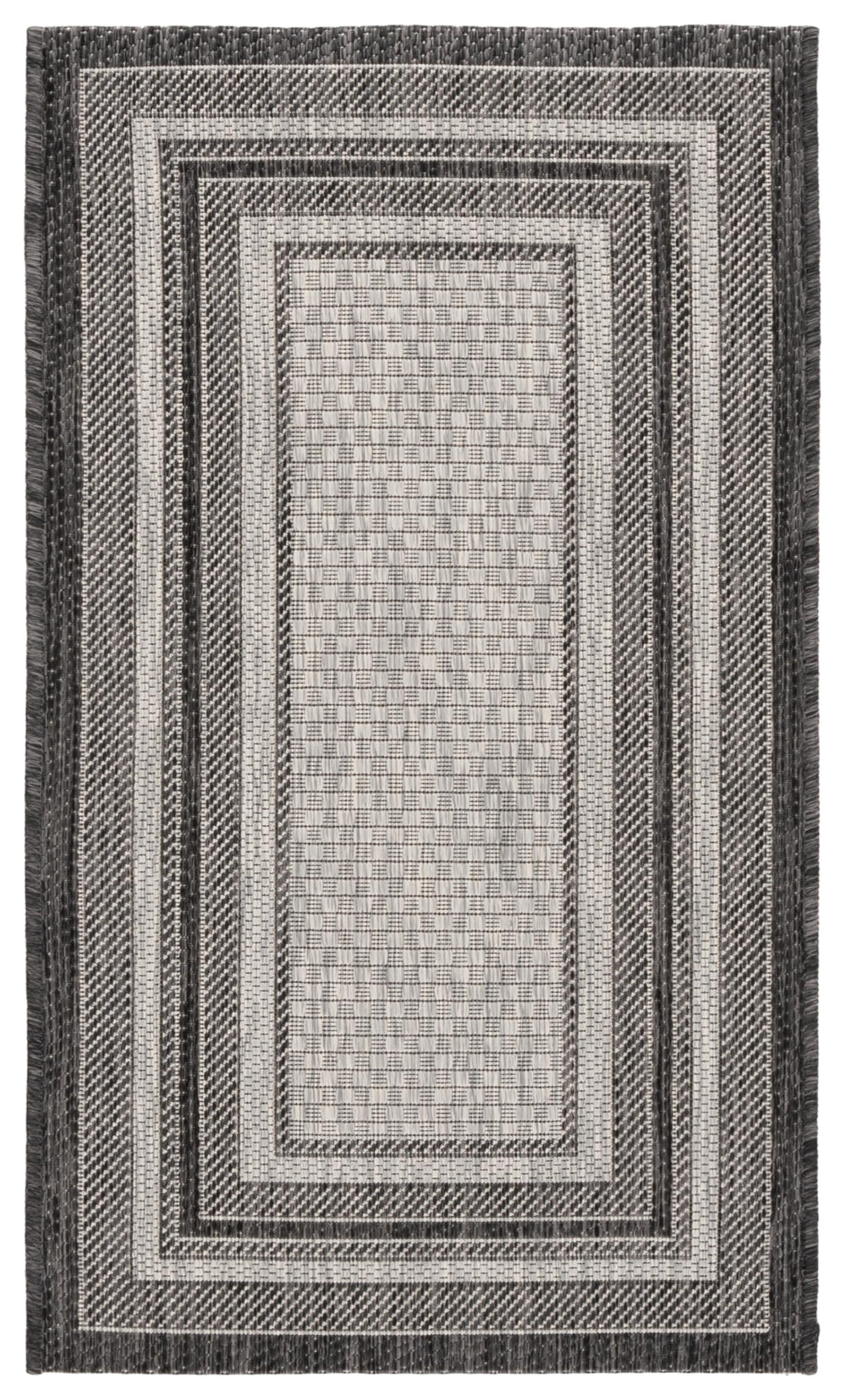 SAFAVIEH Courtyard Outdoor Accent Rug 2'3"x4' on patio