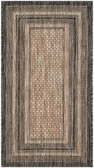 SAFAVIEH Courtyard Outdoor Rug 2'3" x 4' showing the black border