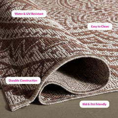 SAFAVIEH Outdoor Rug 3' Square showing texture and design