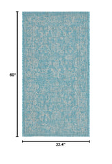 SAFAVIEH Outdoor Rug Aqua/Grey 2'7" x 5' side view