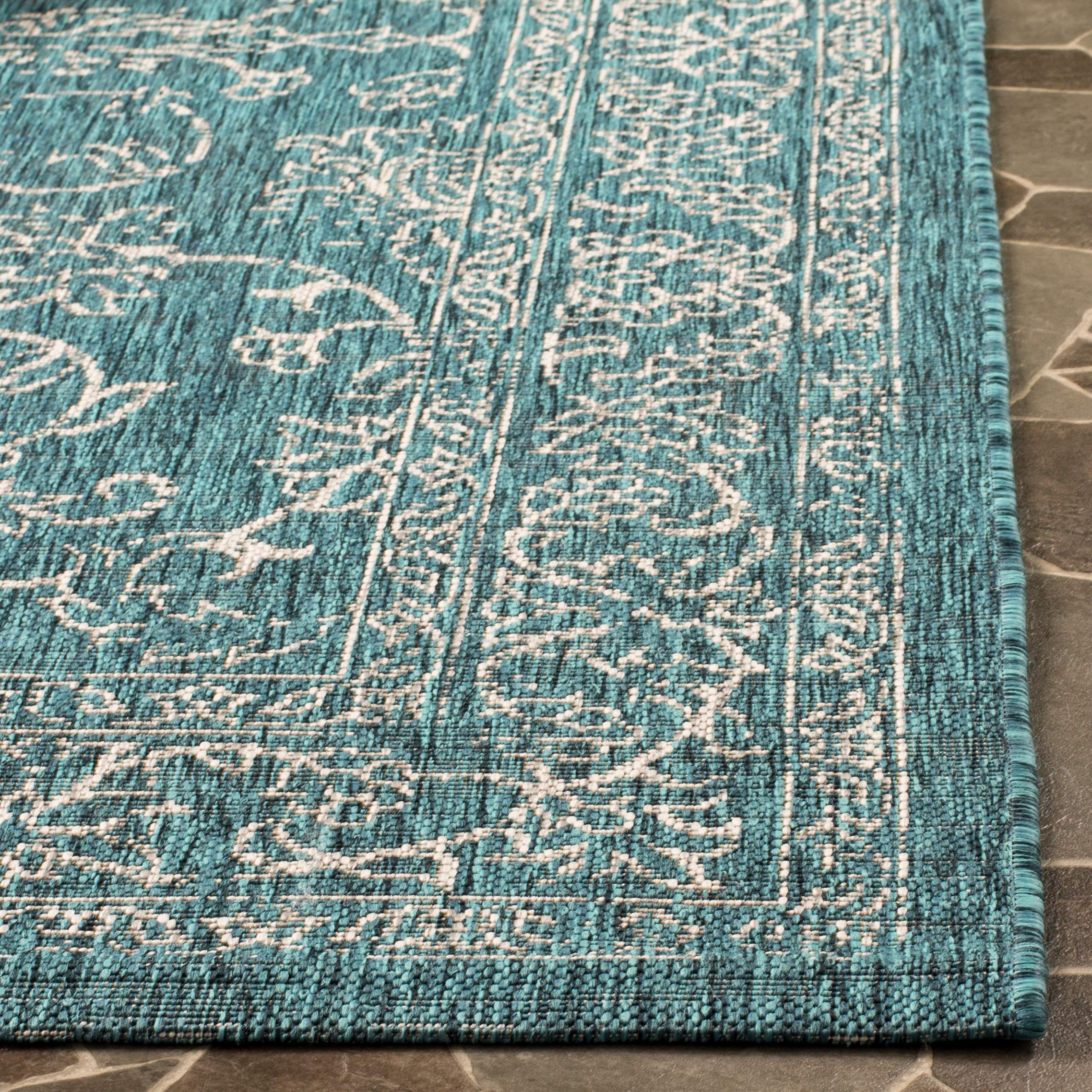 SAFAVIEH Washable Outdoor Rug turquoise in patio decor