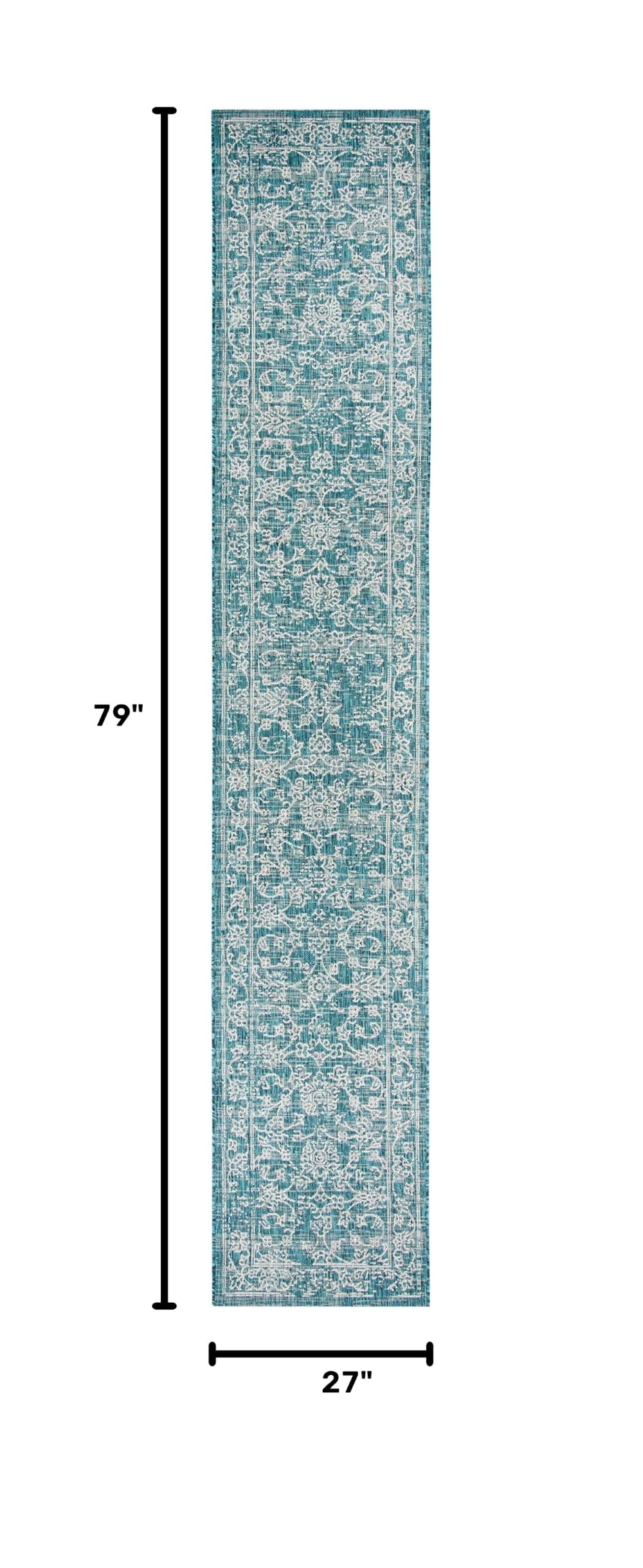 SAFAVIEH Washable Outdoor Rug turquoise side view