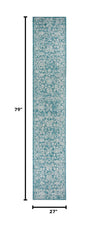 SAFAVIEH Washable Outdoor Rug turquoise side view