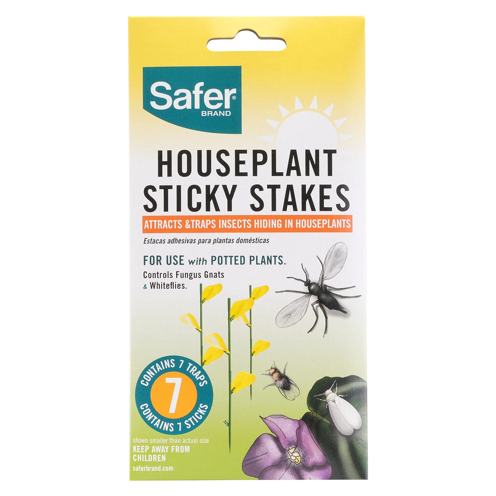 Safer Houseplant Sticky Stake Insect Trap full pack view