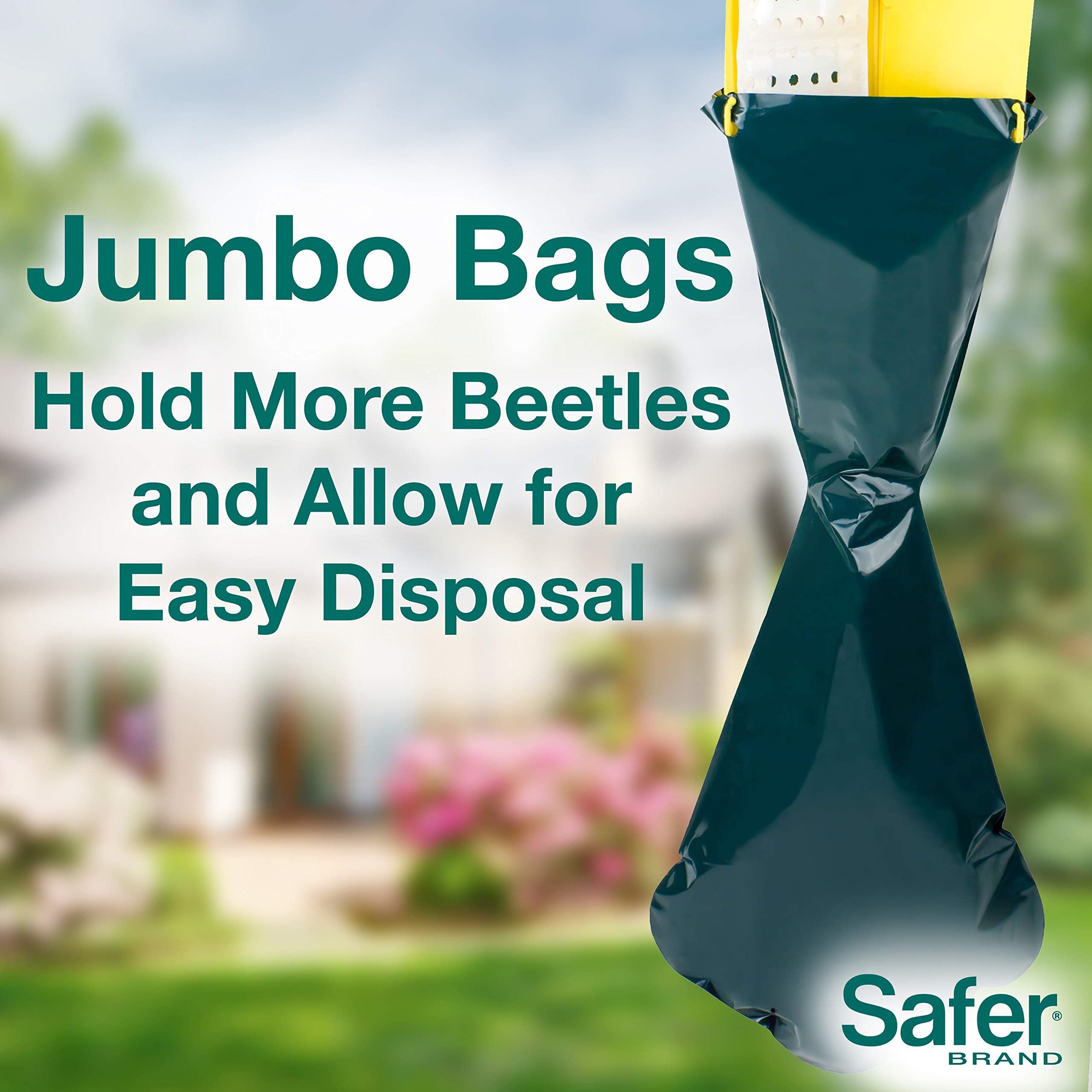 Safer Japanese Beetle Trap setup in a garden