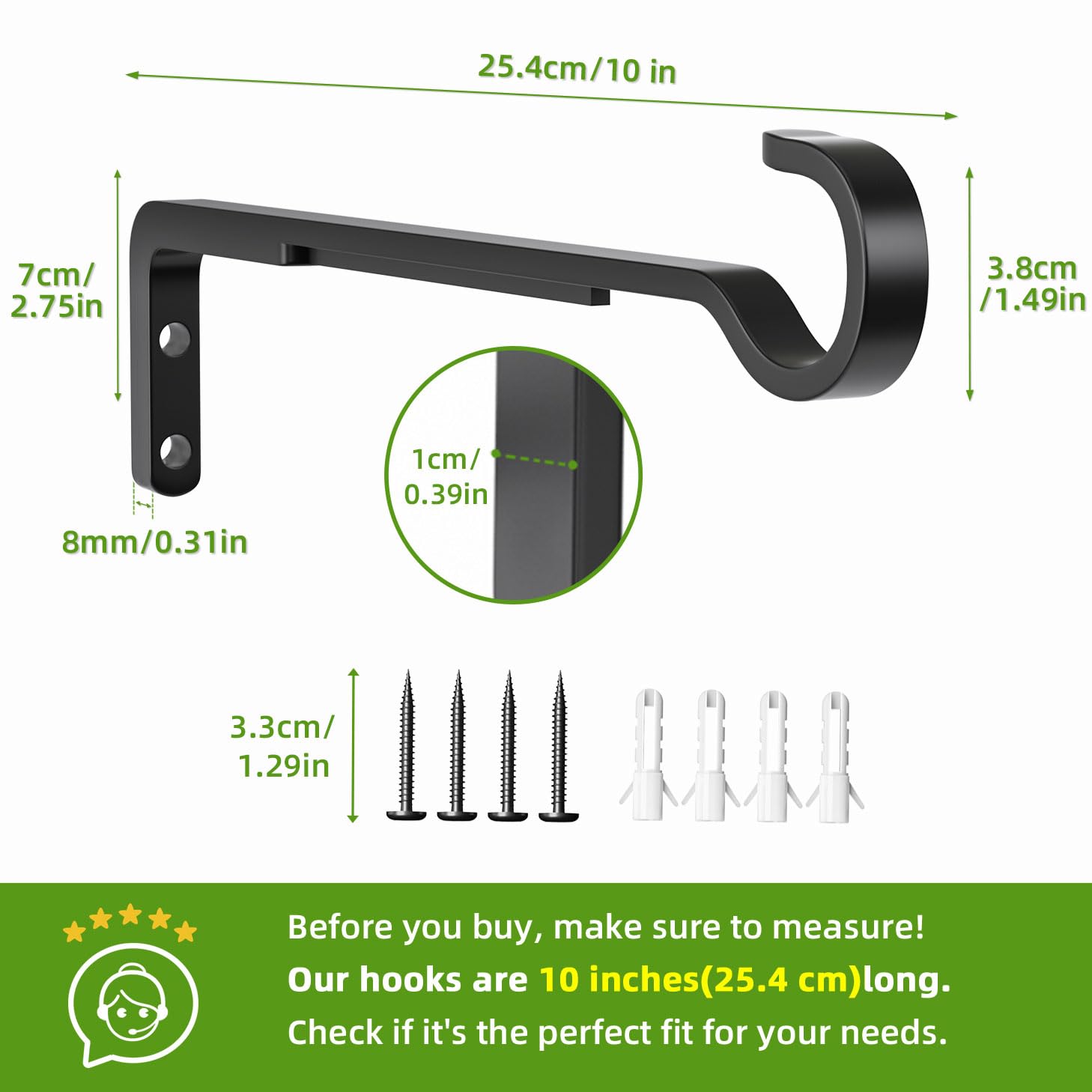 saffruff 10 Inch Plant Hook with a variety of hanging plants