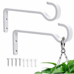 saffruff 6 Inch Plant Hooks front view in white