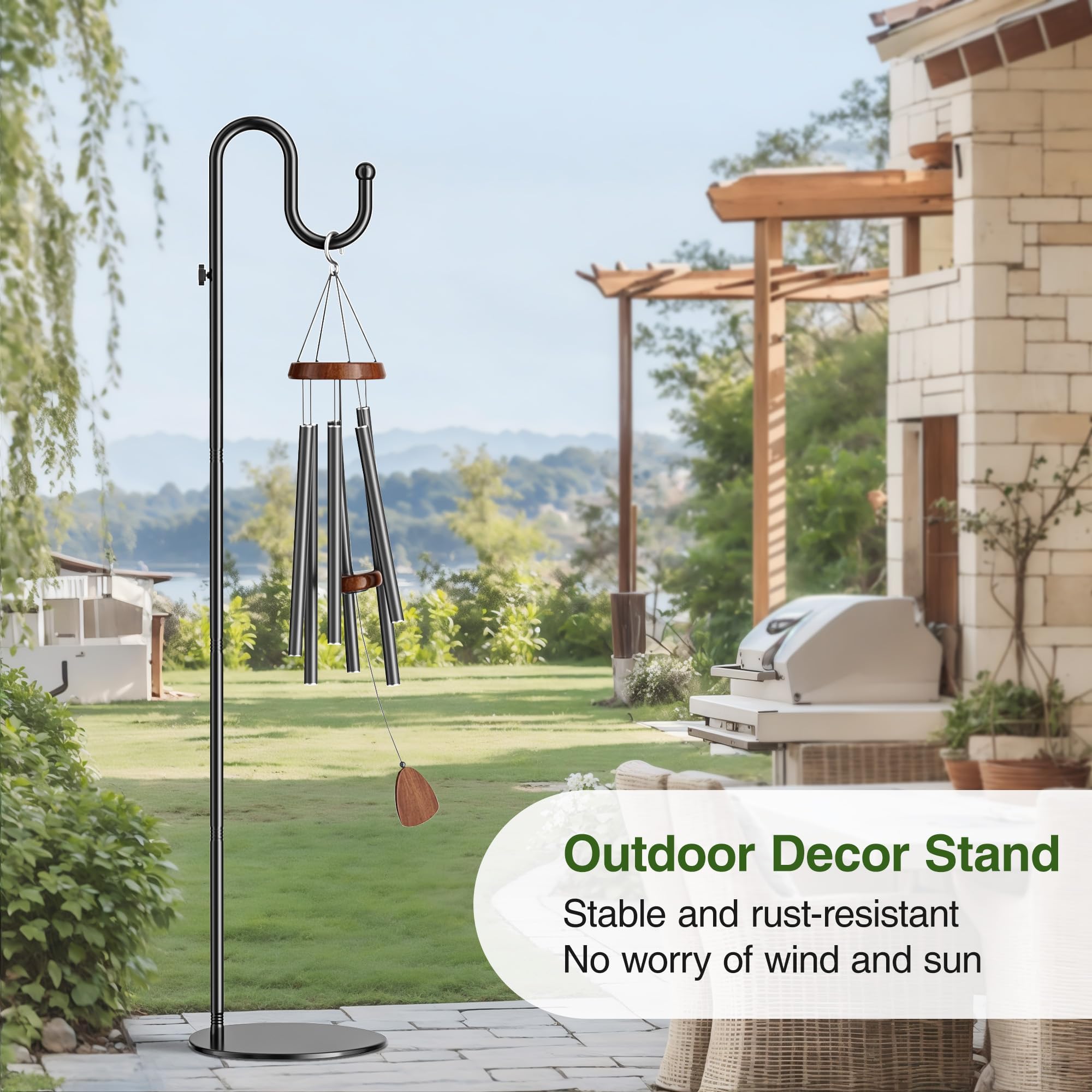 saffruff 74-inch Shepherds Hook Stand assembled