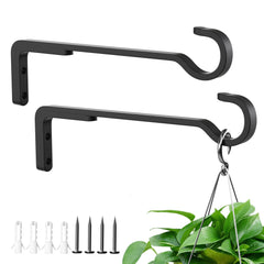 saffruff 8 Inch Plant Hook front view in black