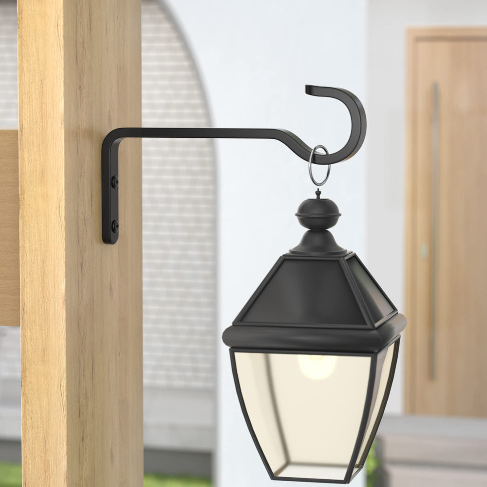 saffruff durable black iron hooks on a garden patio