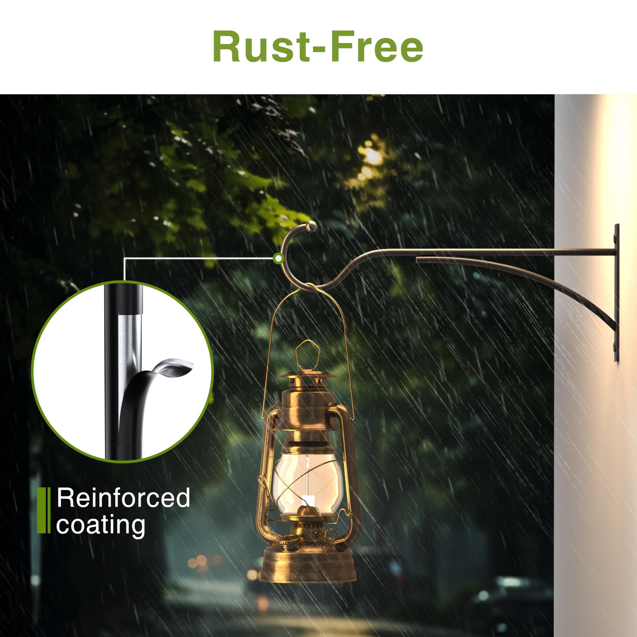 saffruff plant hanger hook holding a lantern in an outdoor patio