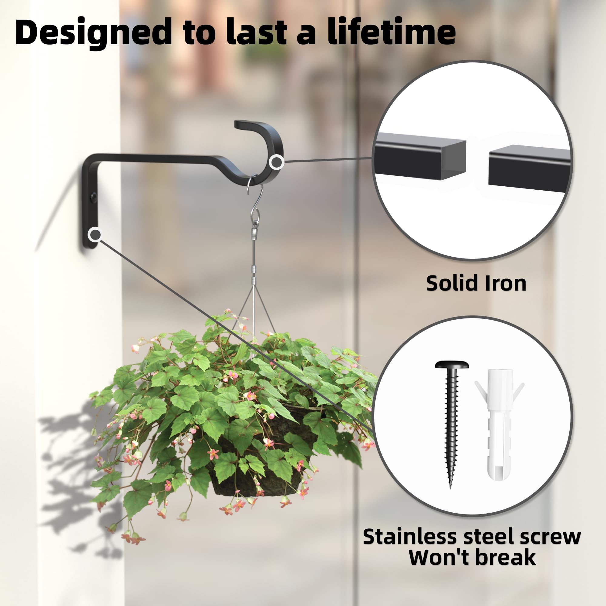 saffruff plant hanger installed on a wall with a bird feeder
