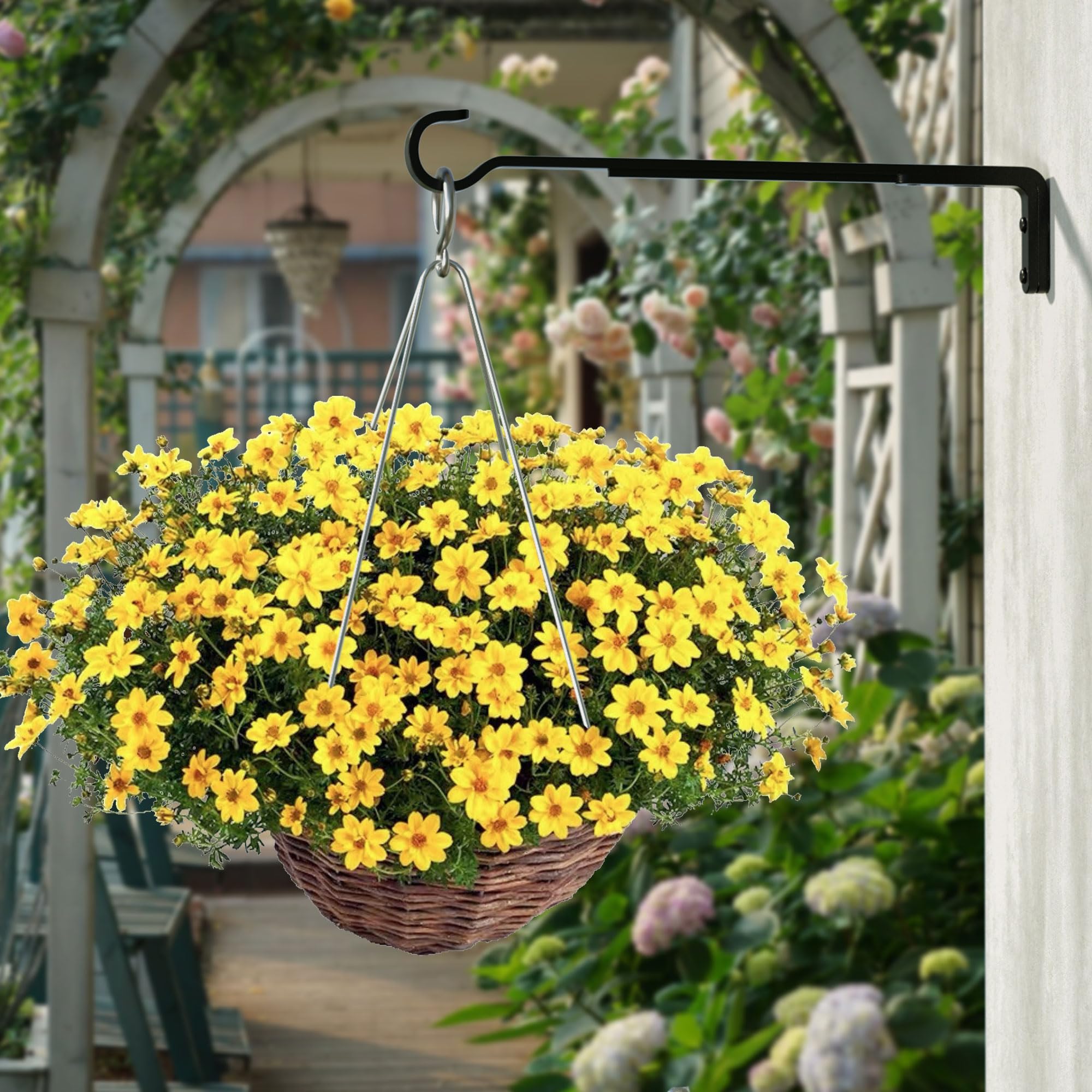 saffruff plant hooks shown with bird feeder