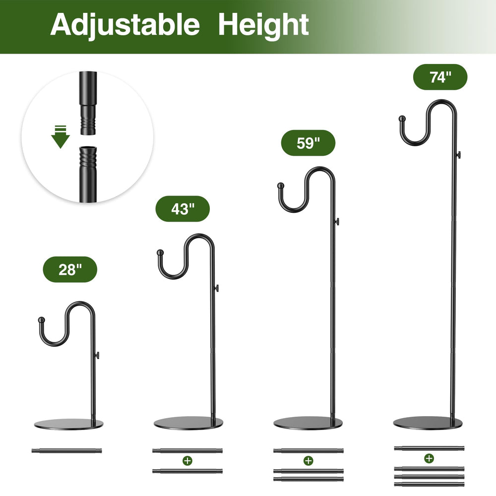 saffruff Shepherds Hook Stand with bird feeder hanging