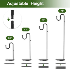 saffruff Shepherds Hook Stand with bird feeder hanging