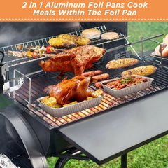 Sageme drip pan filled with grilled vegetables
