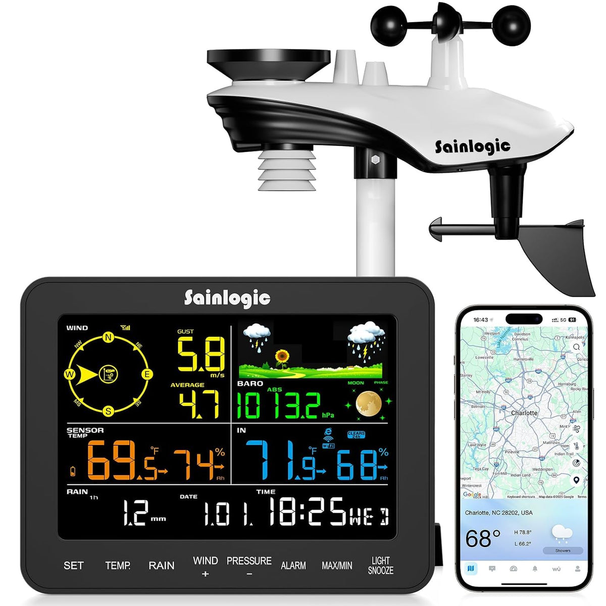 sainlogic Smart WiFi Weather Station front view
