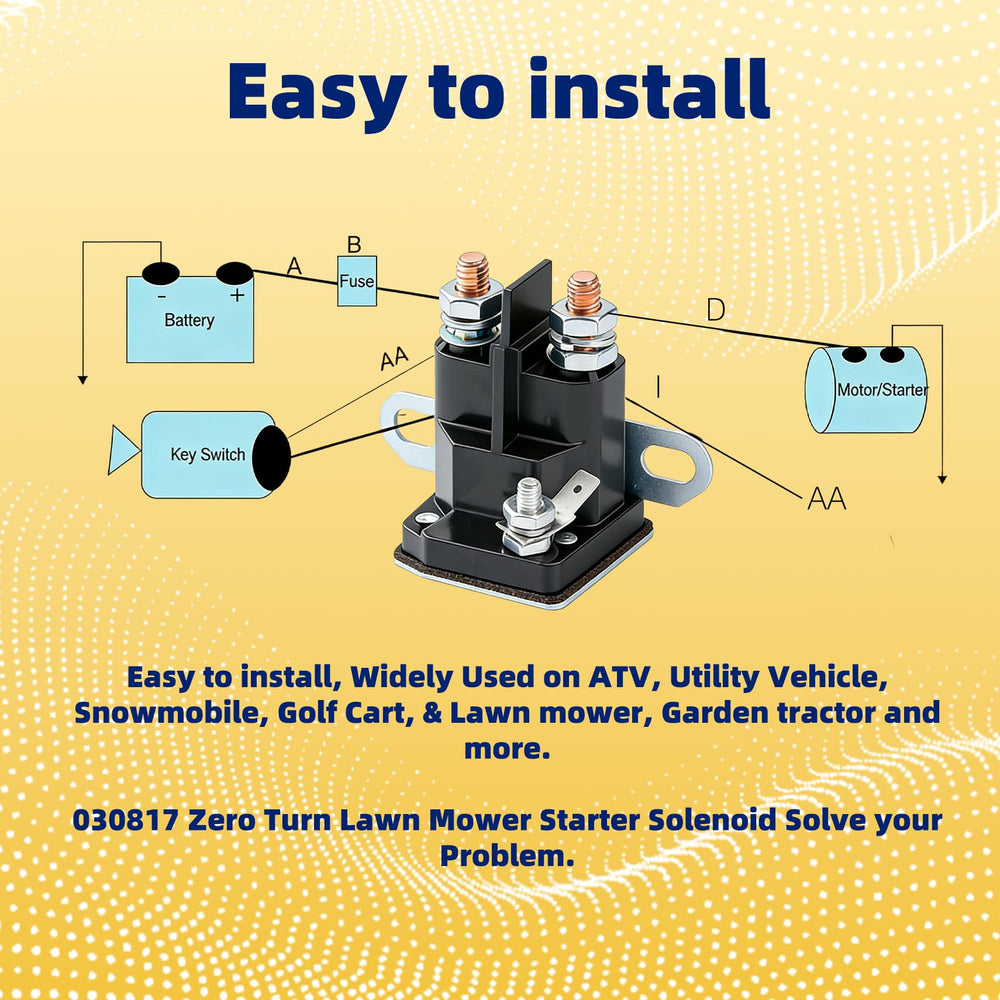 Saiyugty Lawn Mower Starter Solenoid side view