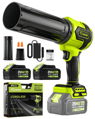 Saker Cordless Leaf Blower dark green model with dual nozzles