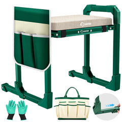 Saker Garden Kneeler and Seat front view in green