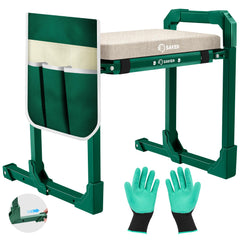 Saker Garden Kneeler and Seat green model front view