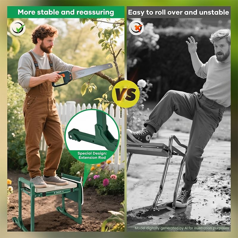 Saker Garden Kneeler folded flat with carrying strap