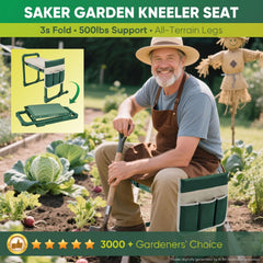 Saker Garden Kneeler with adjustable legs on uneven ground
