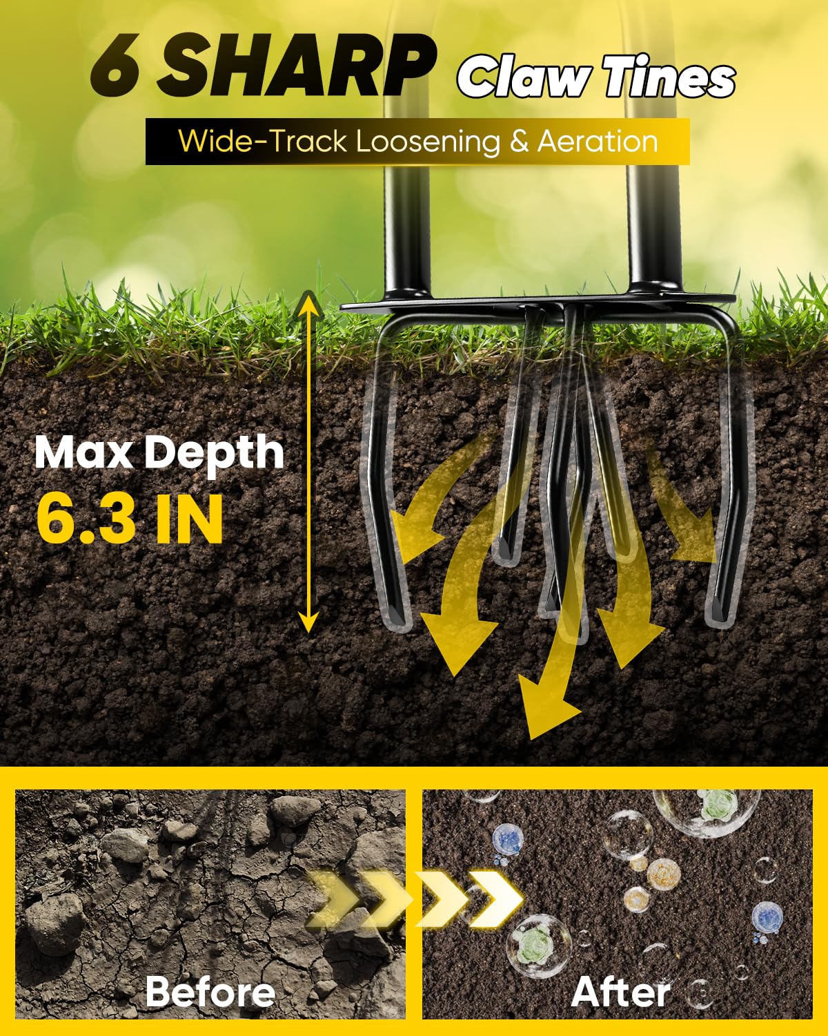 Saker Hand Tiller assembled showing ergonomic handle