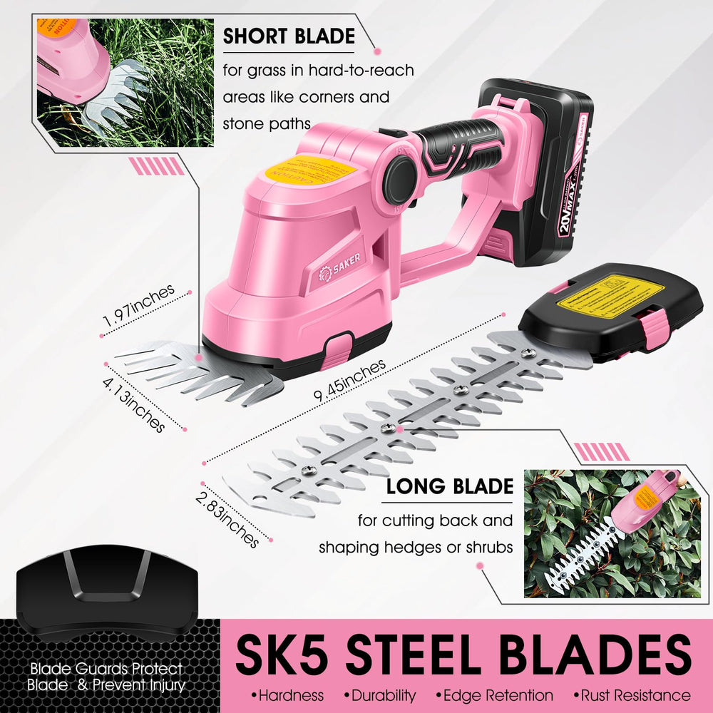 Saker Hedge Trimmer demonstrating short blade for grass