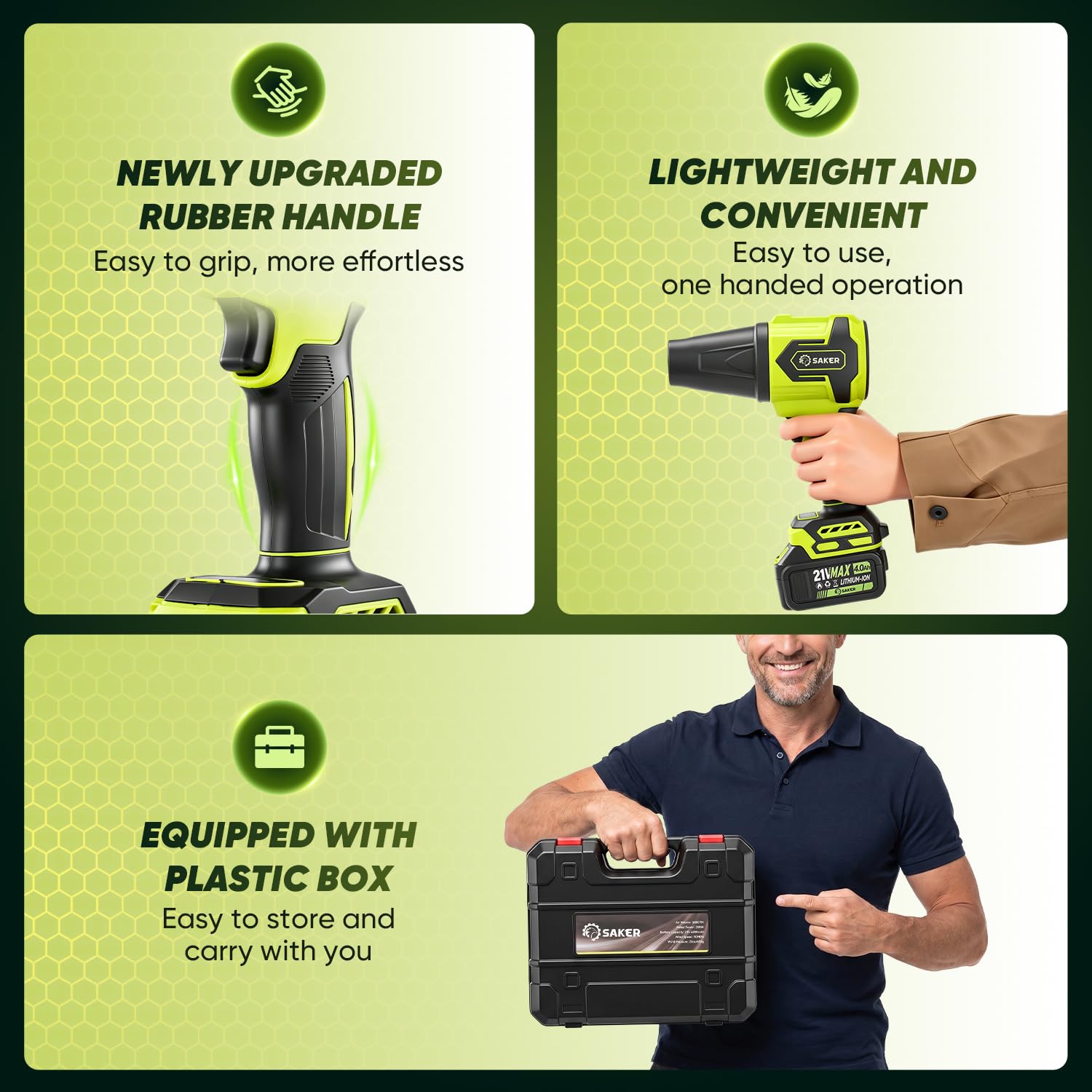 Saker Leaf Blower dual battery charger