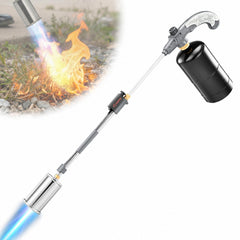 Saker Propane Weed Torch front view with 28-inch handle