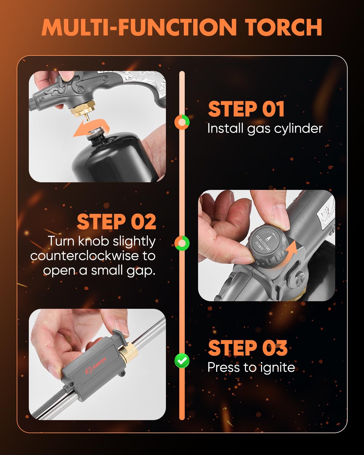 Saker Propane Weed Torch technical specifications and features