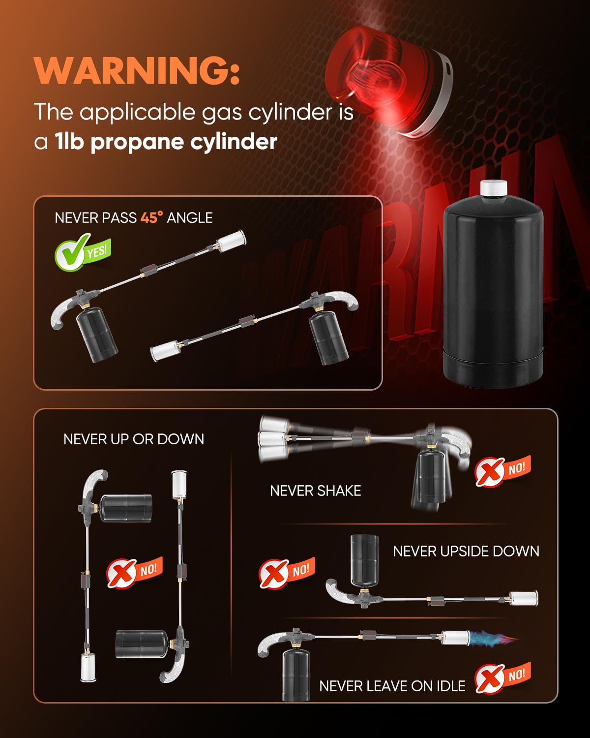 Saker Propane Weed Torch with flame output demonstration
