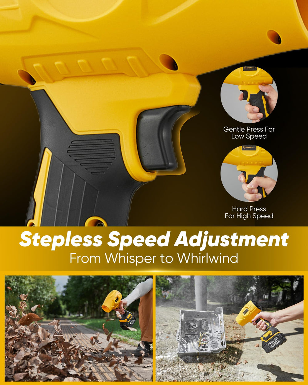 SakerPlus Leaf Blower with battery and charger included