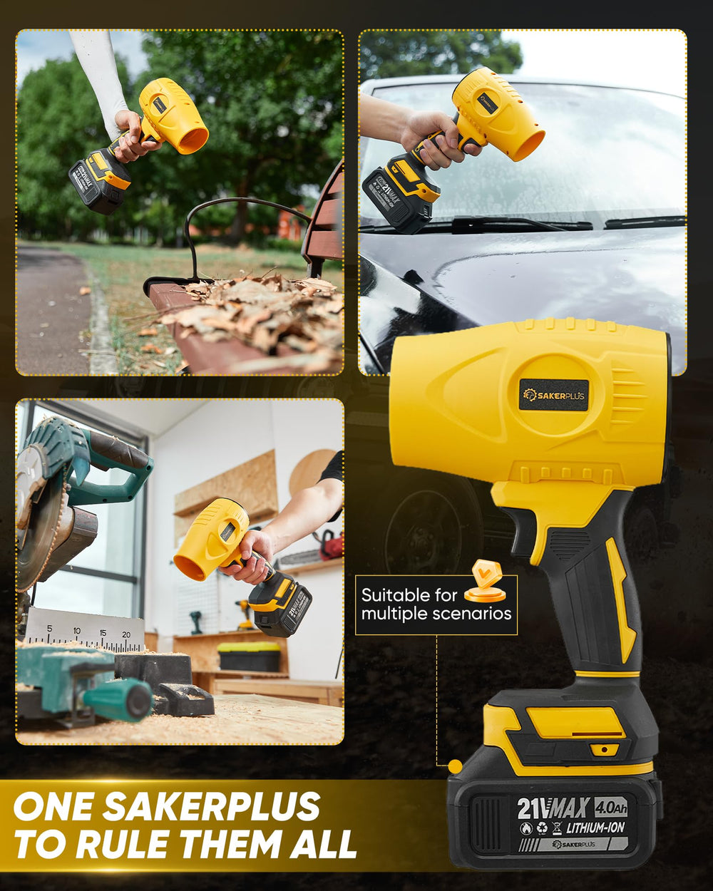 SakerPlus Leaf Blower with ergonomic handle design