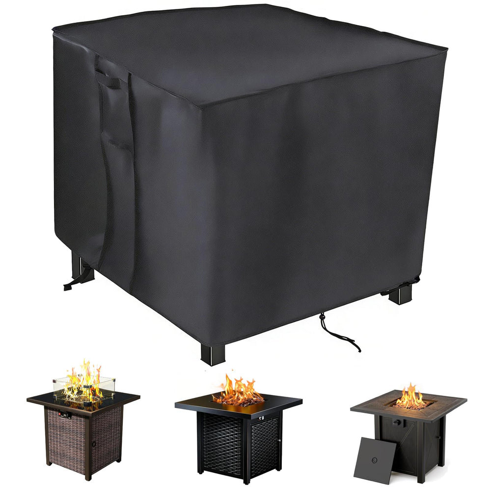 Saking Fire Pit Cover front view, black, 30x30 inches