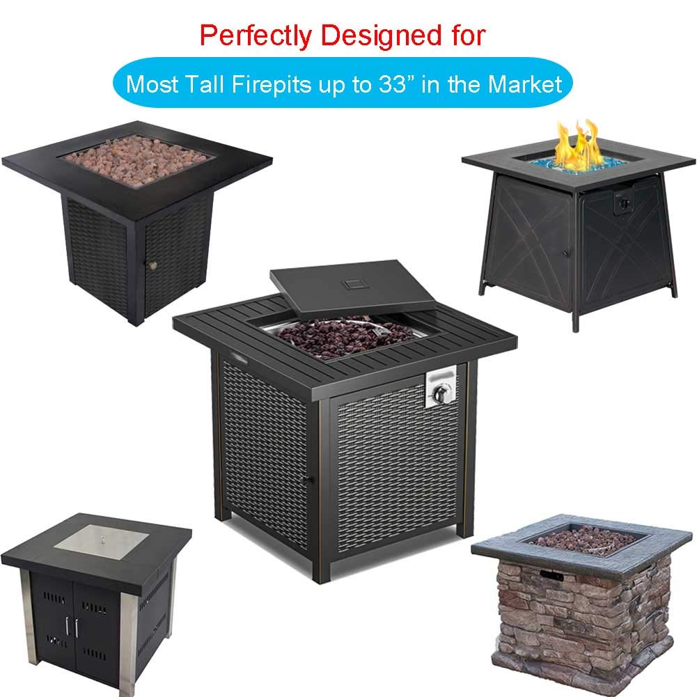 Saking Fire Pit Cover packed with protective accessories