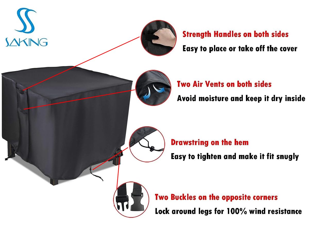 Saking Fire Pit Cover with buckle straps secured