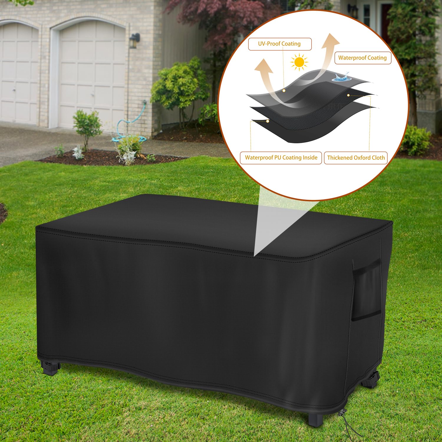 Saking fire pit cover with protective accessories
