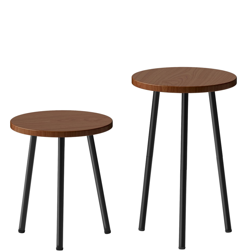 SAKSUN 2 Pack Indoor Plant Stand, 14-inch model with wooden tabletop