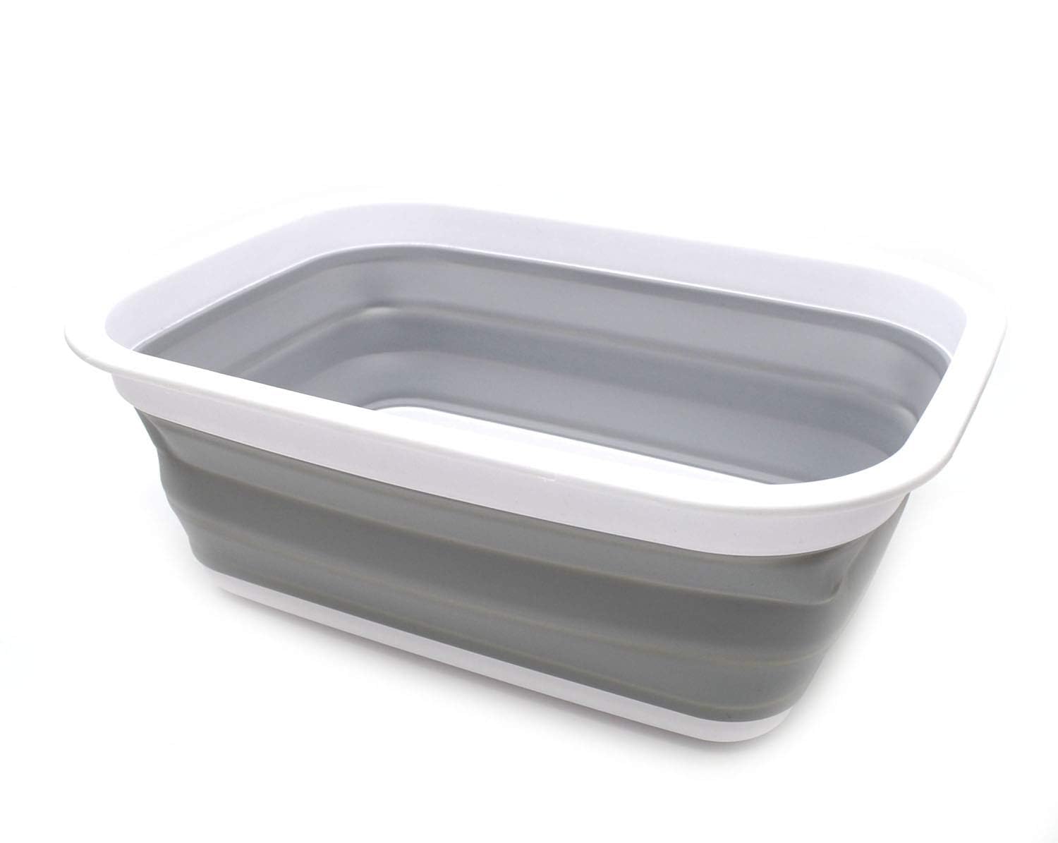 SAMMART Collapsible Wash Basin expanded view, gray color
