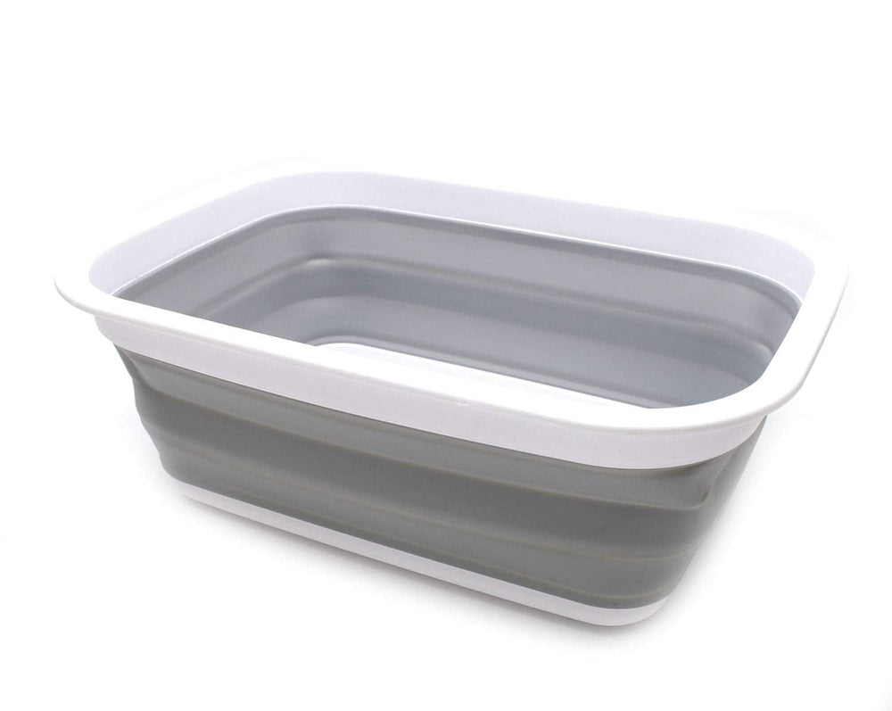 SAMMART Collapsible Wash Basin expanded view, gray color