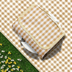 SAMSIER Outdoor Picnic Blanket front view in coffee colour