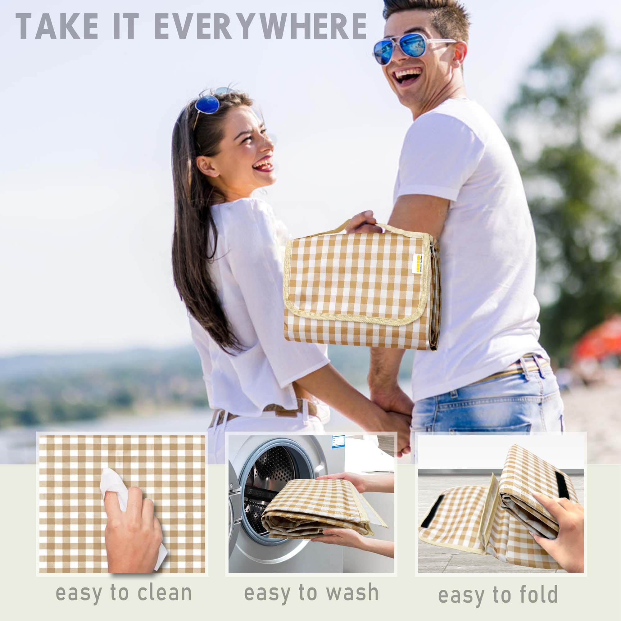 SAMSIER Picnic Blanket on sand at the beach