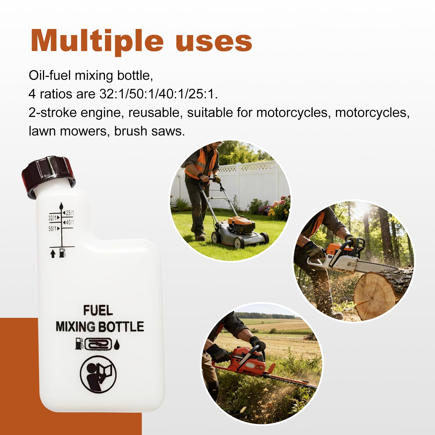Sanbaiyi mixing bottle with gasoline and oil for mixing