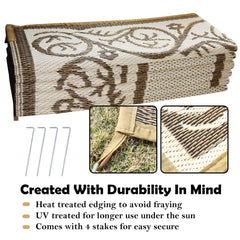 SAND MINE outdoor mat on a patio with furniture