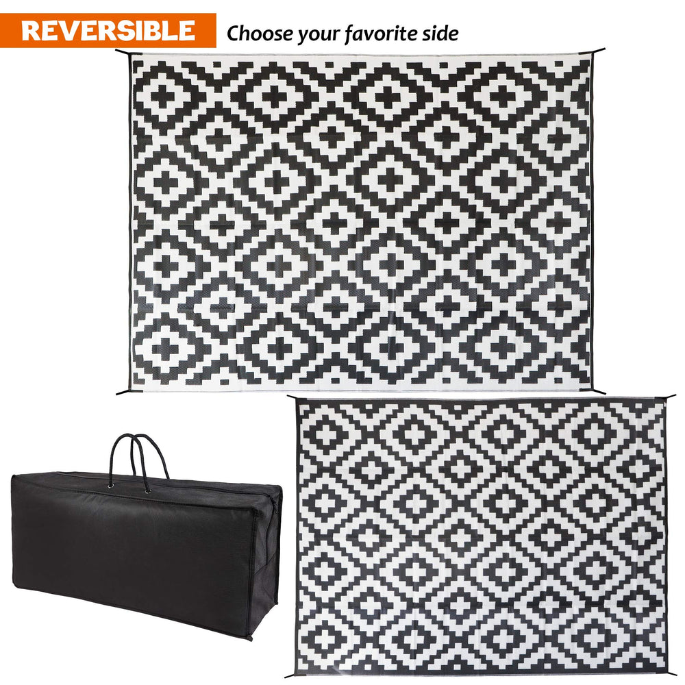 SAND MINE Outdoor Rug 9x12 ft lifestyle scene on patio